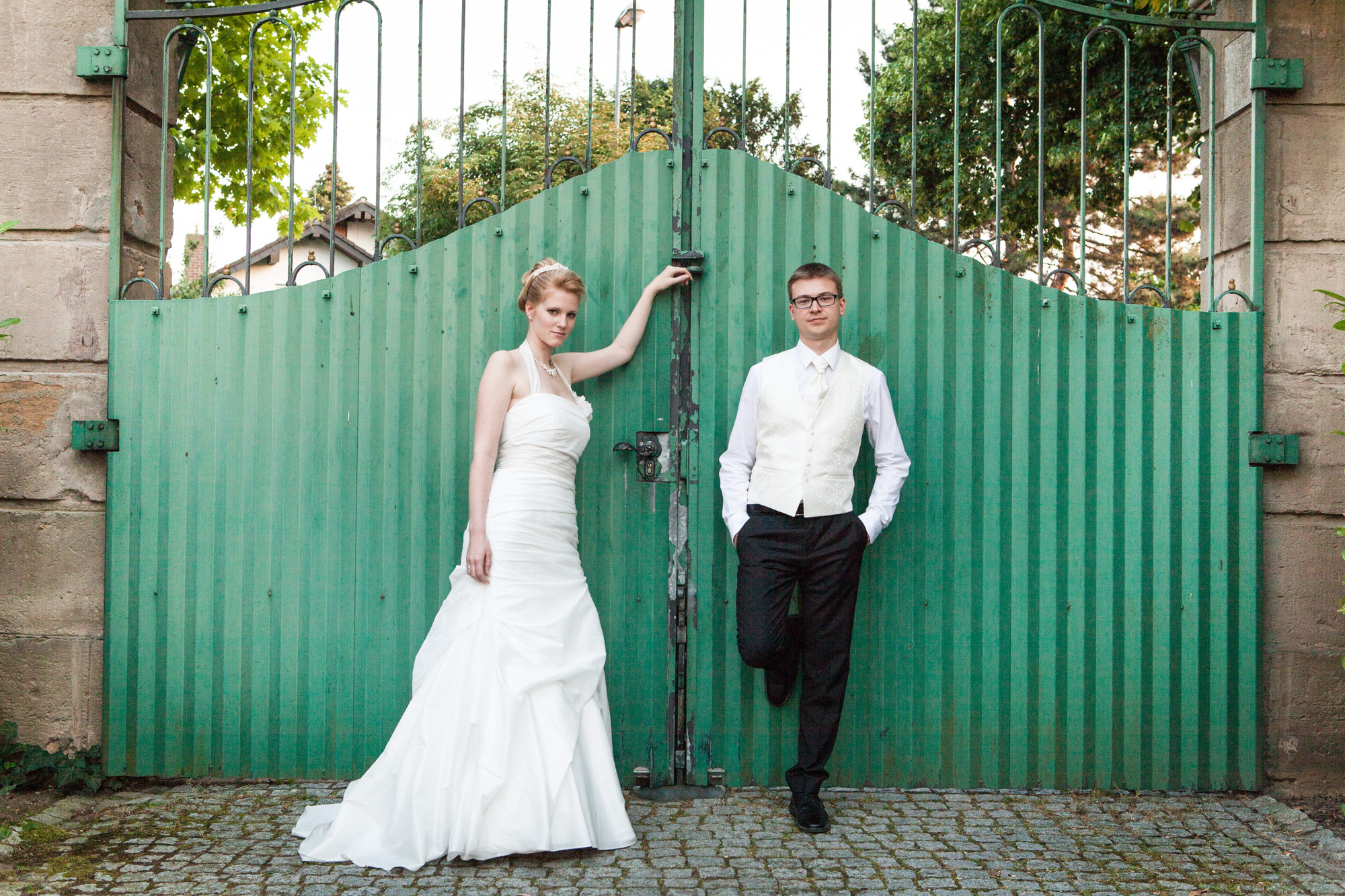 Hochzeitsfotografie - Brautpaar am Schloss Rimsinger